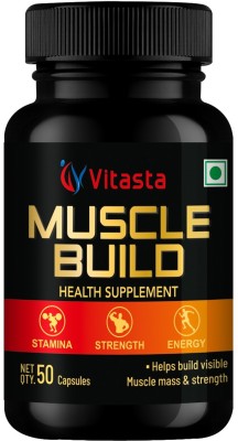 VITASTA Musle Build Supplement for Muscle Gain & Body Strength(50 Capsules)