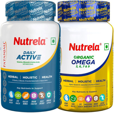 NUTRELA Combo Omega + Daily Active Multivitamin Capsules(2 x 45 Capsules)
