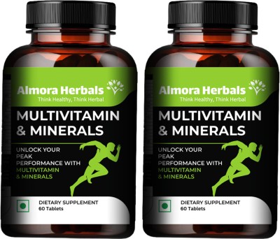 Almora Herbals Multivitamin & Minerals, Daily Multivitamins for Men & Women(2 x 60 Tablets)