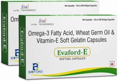 bioford Evaford-E Rich Supplement of Omega-3 Fatty Acid, Wheat Germ Oil ...