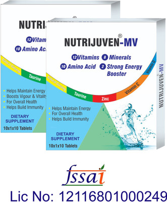 Nutrijuven Daily Multivitamin With Natural Ginseng for Energy & Overall Health - 20 tablets(2 x 10 Tablets)