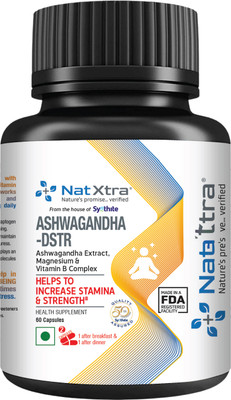 NatXtra ASHWAGANDHA-DSTR for Strength & Stamina, Mental well-being & stress relief(60 Tablets)