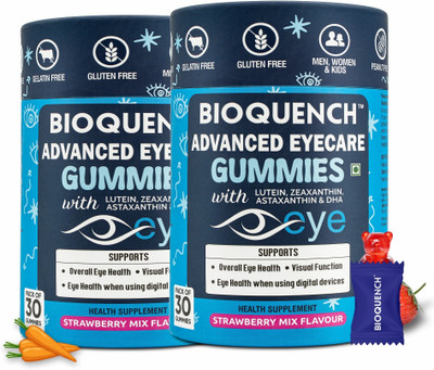 BIOQUENCH Advanced Eyecare Gummies | Supports Overall Eye Health | Visual Function(2 x 30 No)