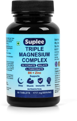 Suplee Triple Magnesium Complex with Glycinate, L-Threonate & Malate(60 Tablets)