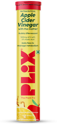 The Plant Fix Plix Apple Cider Vinegar 15 Effervescent Tablets Lemon Masala Flavor with Vitamin B12(15 No)