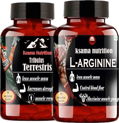 ksama KASAMA Combo L arginine & tribulus terrestris for muscle gain and more strength(2 x 90 Capsules)