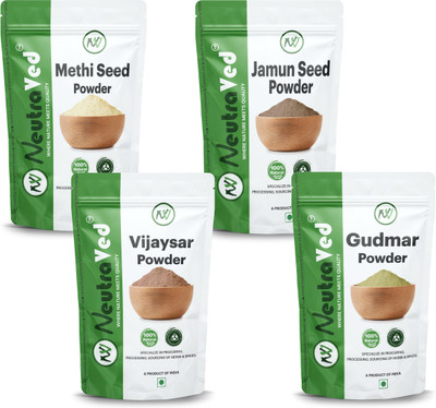 NeutraVed Gurmar, Methi, Jamun Seed, Vijaysar Powder Combo(4 x 100 g)