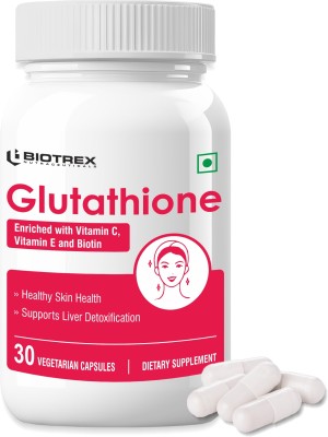 BIOTREX NUTRACEUTICALS Glutathione With Vitamin C & E, Biotin, Grape Seed, ALA, L-Lysine, Skin Health(30 Capsules)