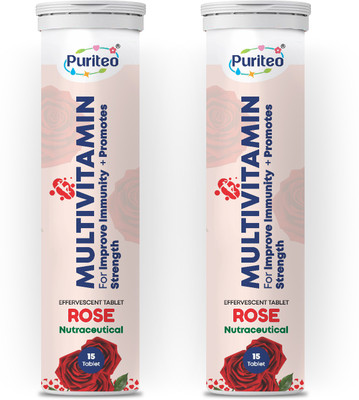 puriteo MULTIVITAMIN EFFERVESCENT TABLET ROSE 02(2 x 15 Tablets)