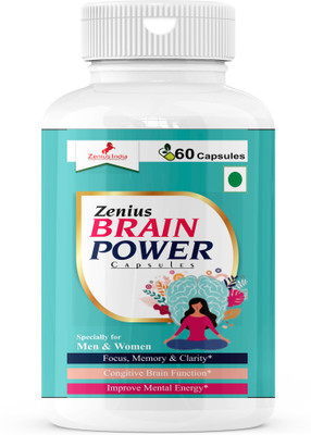 Zenius India Brain Power Capsule | Supports Memory, Focus & Mental Clarity(60 Capsules)