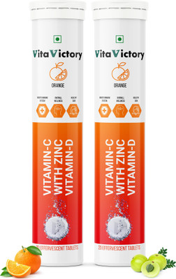 Vita Victory Vitamin C Tablet for Glowing Skin & Immunity, 500mg Effervescent Tablets(2 x 20 No)