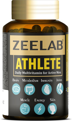 zeelab Athlete Capsules for Men | Daily Multivitamin for Immunity, Energy & Bone Health(120 Capsules)