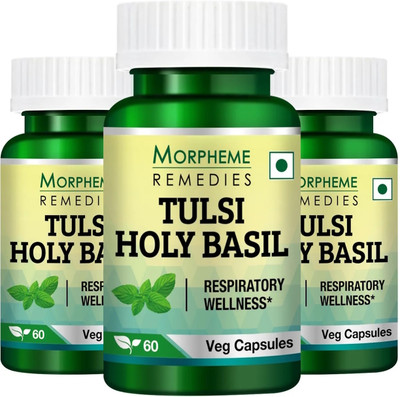 Morpheme Remedies Tulsi Holy Basil Caps 500mg Extract (Pack Of 3)(3 x 60 No)
