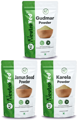 NeutraVed Combo Gurmar Karela & Jamun Seed Powder For Diabetes & Blood Sugar Management(3 x 100 g)