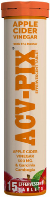 acv-pix APPLE CIDER VINEGAR EFFERVESCENT TABLET WITH MOTHER &GARCINIA CAMBOGIA B12, B6(15 Tablets)