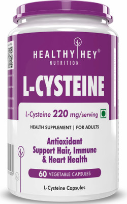 HealthyHey Nutrition L-Cysteine Capsules - 220 mg, 60 Vegetable Capsules(60 No)