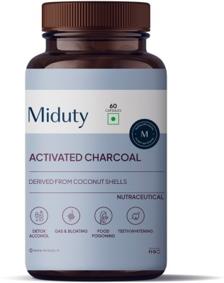 Miduty Palak Notes Activated Charcoal Derived Frm Coconut Shell Whiten Teeth,Body Detox(60 Capsules)