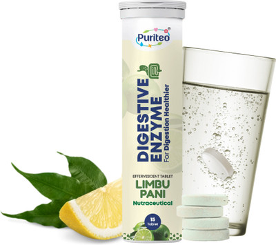 puriteo Digestive Enzyme for Better Digestion & Strong Gut (Limbu Pani)(15 Tablets)