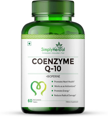 Simply Herbal Coenzyme Q10 200mg Tablets with Bioperine Antioxidant Supplements(60 Tablets)