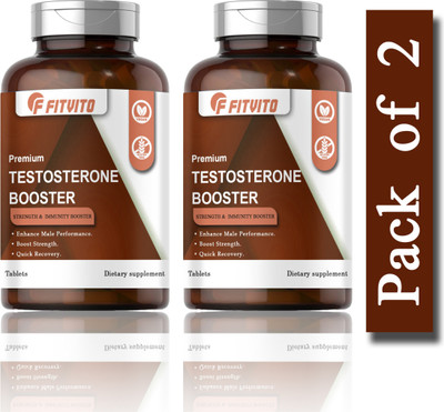Fitvito Testosterone Booster For Men, Testo Booster Power Support Tablets (D221)(2 x 60 Tablets)