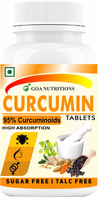 GOA NUTRITIONS Curcumin Supplements As Immunity Booster, Anti-inflammation & Joint Support-60(60 Tablets)
