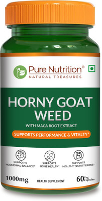 Pure Nutrition Horny Goat Weed with Maca Root Extract – Vitality & Performance Support(60 Capsules)