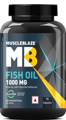 MUSCLEBLAZE Omega 3 Fish Oil 1000 mg (180mg EPA and 120mg DHA)(90 No)