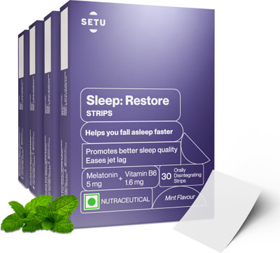 SETU Sleep Restore Melatonin 5mg - Orally Dissolving Strips(4 x 30 Capsules)