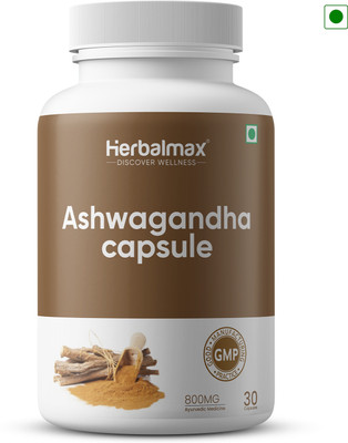 Herbal max Ashwagandha Withania Somnifera Extract for Overall Wellness - 30 Caps (Pack Of 1)(30 No)