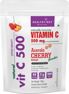 HealthyHey Natural Vitamin C 500mg sourced from Acerola Cherry Extract Powder(100 g)