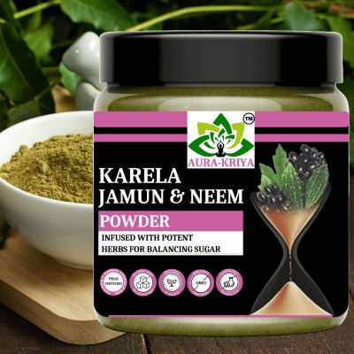 Aura Kriya Neem Karela Jamun Powder - For Maintaining Blood Sugar Level | Karela Jamun Neem(100 g)