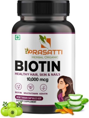 Prasatti Herbal Organic Plant Based Biotin 10000Mcg(60 Capsules)