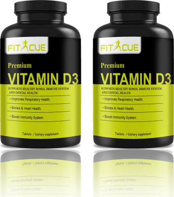 Fitcue Plant Based Vitamin D3 K2 MK7 Supplement Veg (K274)(120 Tablets)