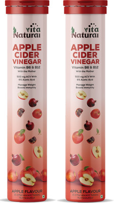 NaturalVita Apple Cider Vinegar Effervescent Tablet for Weight Loss with Mother Vita B6 B12(2 x 15 Tablets)