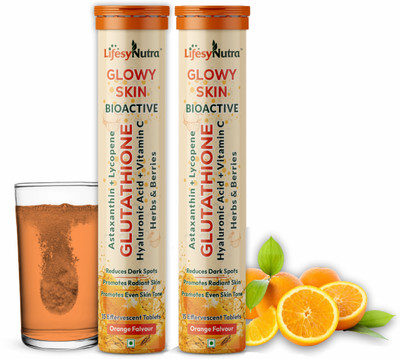 Lifesy Nutra Bioactive Glutathione & Vitamin C for Glowing & Radiance, Skin Glow Supplement(2 x 15 Tablets)