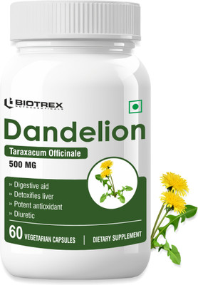 BIOTREX NUTRACEUTICALS Dandelion 500mg - 60 Veg Capsule(60 No)