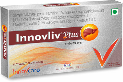 Innovcare Innovliv Plus Liver Detox Supplement with Milk Thistle Extract & L-Glutathione(10 Tablets)