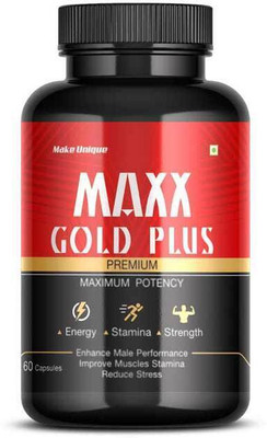 Make Unique Maxx Gold Plus For Mens Supports Stamina I Energy I Strength I(60 Capsules)