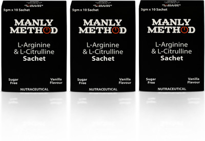 Manly Method L-Arginine & L-Citrulline – Enhance Men’s Vitality, Stamina, and ED(3 x 50 g)