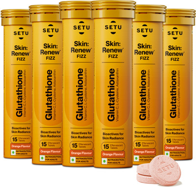 SETU Glutathione 500 mg With Vitamin C, Supports Detoxification(3 x 30 Tablets)