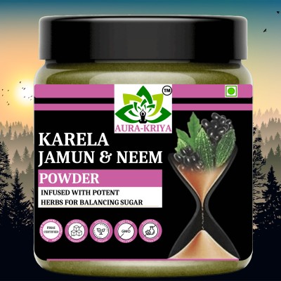 Aura Kriya Karela Jamun Powder - For Maintaining Blood Sugar Levels - Neem Karela Jamun(400 g)