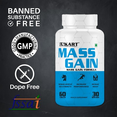 US KART MASS GAIN INCREASE PERFOMANCE AND INCREASE WEIGHT INCREASE MUSCLE(60 Capsules)