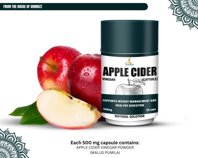 grinbizz Apple Cider Vinegar Capsule for Weight Management, Detox & Gut Health(3 x 30 Capsules)