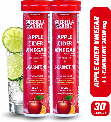 guerilla gainz Apple Cider Vinegar + L carnitine helps Convert fat into Energy 15 Effervescent(2 x 2000 mg)