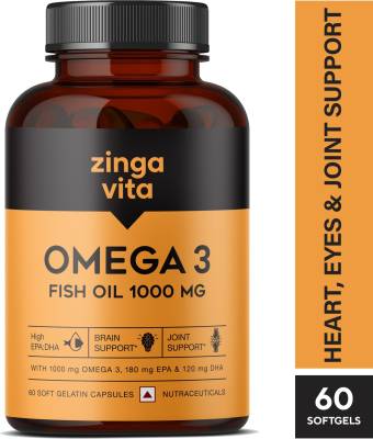 Zingavita Omega 3 Fish Oil Capsule Mercury Free Formula for Heart, Joints & Eye Support