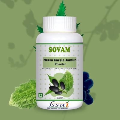 SOVAM Neem Karela Jamun Powder 200gm - Health & Wellness Blend(200 g)