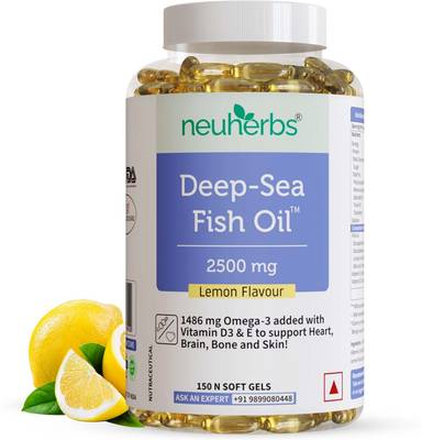 Neuherbs Deep Sea Omega 3 Fish Oil Triple Strength 2500 Mg for Brain, Heart, Eye & Bone
