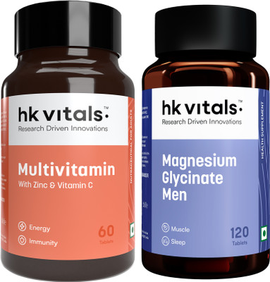 HEALTHKART Hk vitals Magnesium Glycinate Men (2000mg) with Multivitamin(60 Tablets)