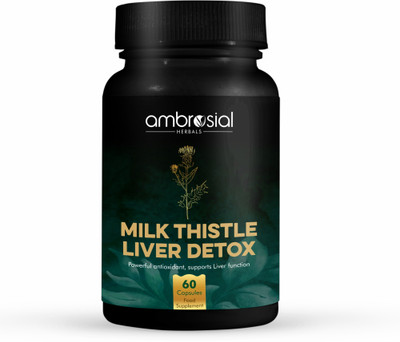 Ambrosial Milk Thistle Liver Detox Supplement | Milk Thistle Capsules for Liver(60 Capsules)