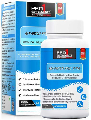 Pro1 Supplements ZMA Supplement for Men and Women - Zinc, Magnesium Aspartate and Vitamin B6(60 Capsules)